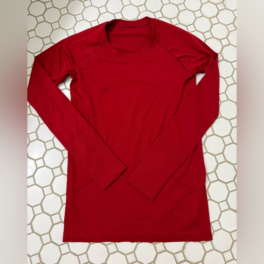 Lululemon Swiftly Tech Red Long Sleeve Top